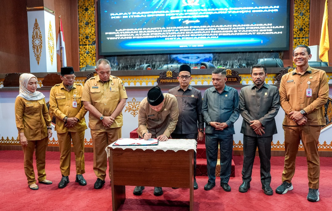 Pemko Pekanbaru dan DPRD Sahkan Perda PSPD, Siap Perkuat Struktur OPD Baru