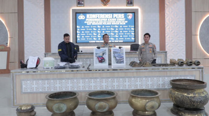 Polres Rohil Bongkar Sindikat Pencurian Hiolo Antar Kabupaten, Empat Tersangka Diamankan
