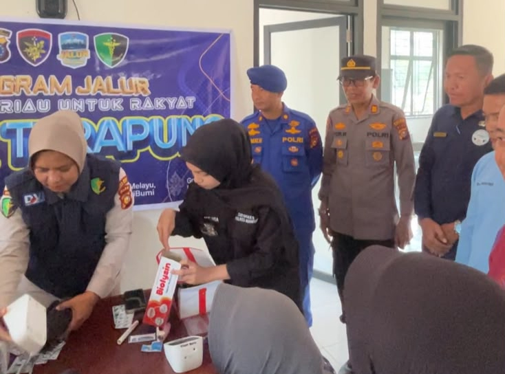 Dukung Program Unggulan Kapolda Riau, Ditpolairud dan Polres Kuansing Gelar JALUR di Desa Bandar Alai Kari