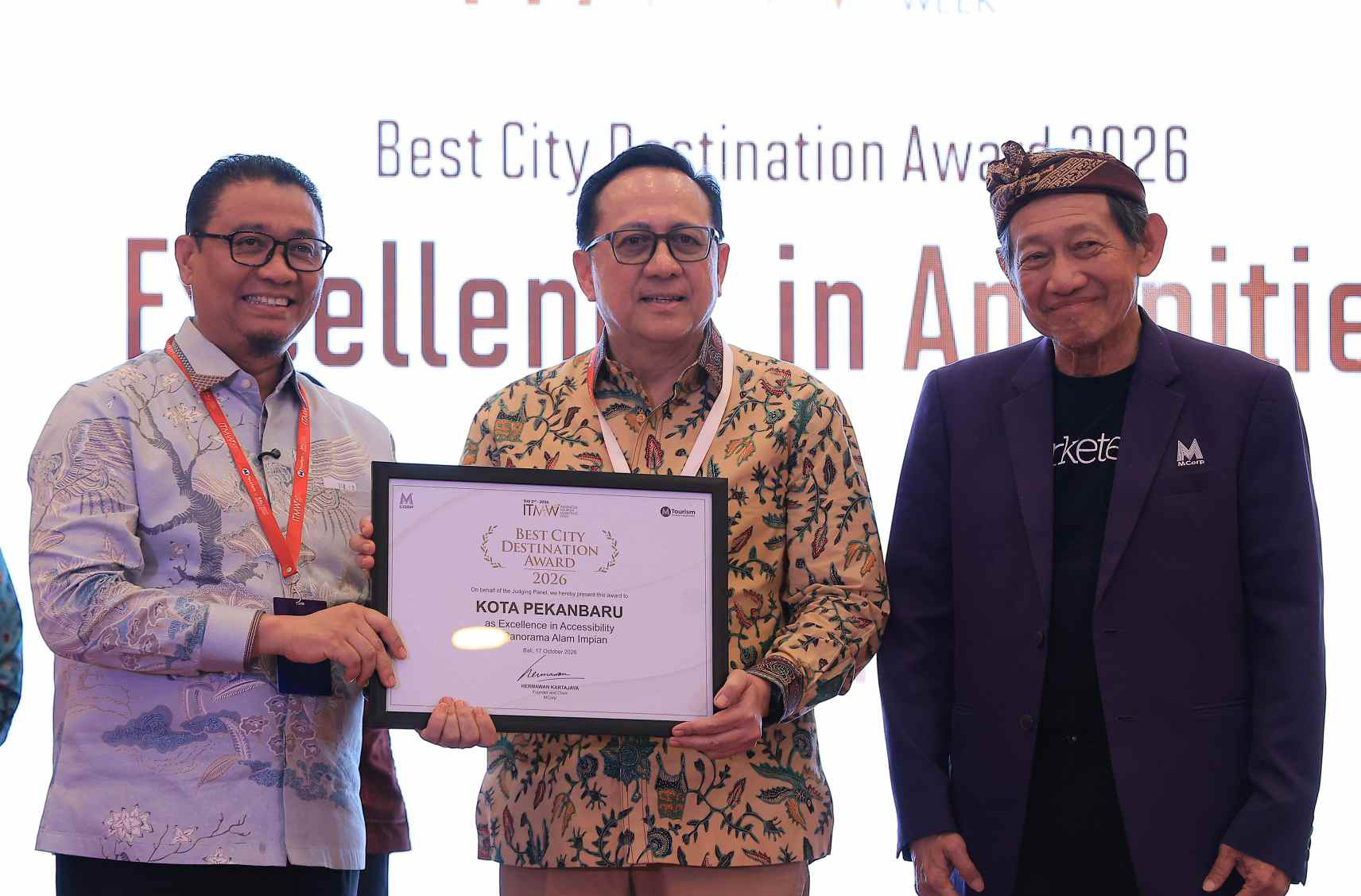 Pekanbaru Raih ITMW Destination Awards 2026, Unggul dalam Aspek Aksesibilitas Wisata