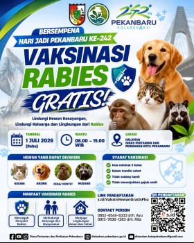 Pemko Pekanbaru Gelar Vaksinasi Rabies Gratis, Catat Jadwal dan Persyaratannya