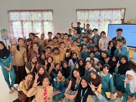 Mahasiswa FBN Edukasi Siswa SDN 044 Kulim Lawan Tiga Dosa Besar Pendidikan