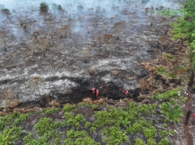 Ratusan Personel Gabungan dan Tiga Helikopter Berhasil Kendalikan Karhutla Seluas 80 Hektare di Bengkalis