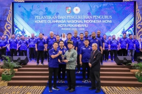 Pelantikan Pengurus KONI Pekanbaru, Wali Kota Berharap Lahir Atlet Berprestasi