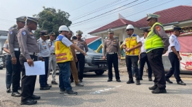 Ditlantas Polda Riau Cek Jalan Sultan Rengat, Marka dan Rambu Perlu Diperbarui