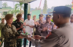 HUT TNI ke-81, Polsek Bina Widya Perkuat Soliditas TNI-Polri